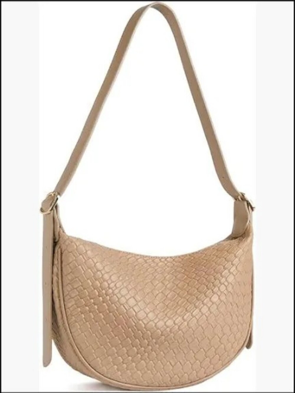 NWT Bostanten Woven Crescent Vegan Leather Crossbody Bag